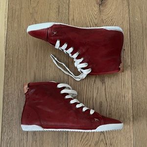 ❌SOLD❌ FRYE Melanie High Top Sneakers in Oxblood Red Leather NEW